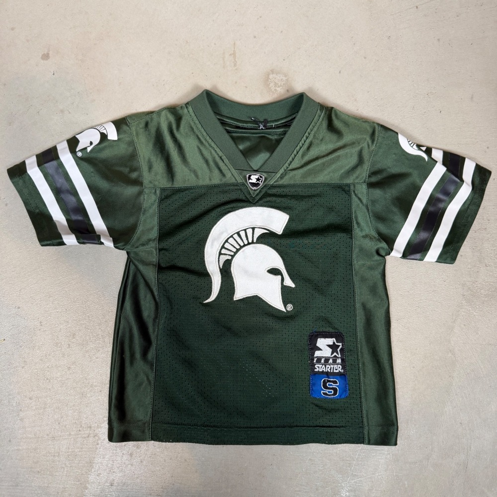 Starter Michigan State Spartans Youth Football Jersey Green Size S Small Kids